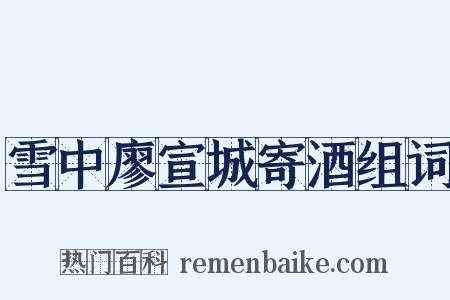 雪中廖宣城寄酒组词是什么意思的图片